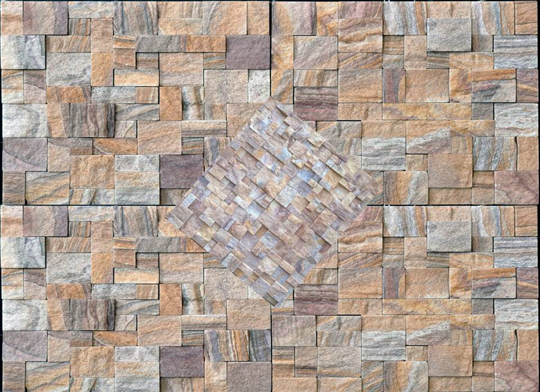 Rainbow Split face Stone Mosaic Tiles